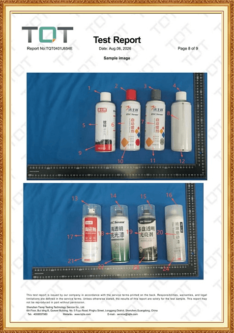 dsc seven aerosol spray paint samples for lab testing