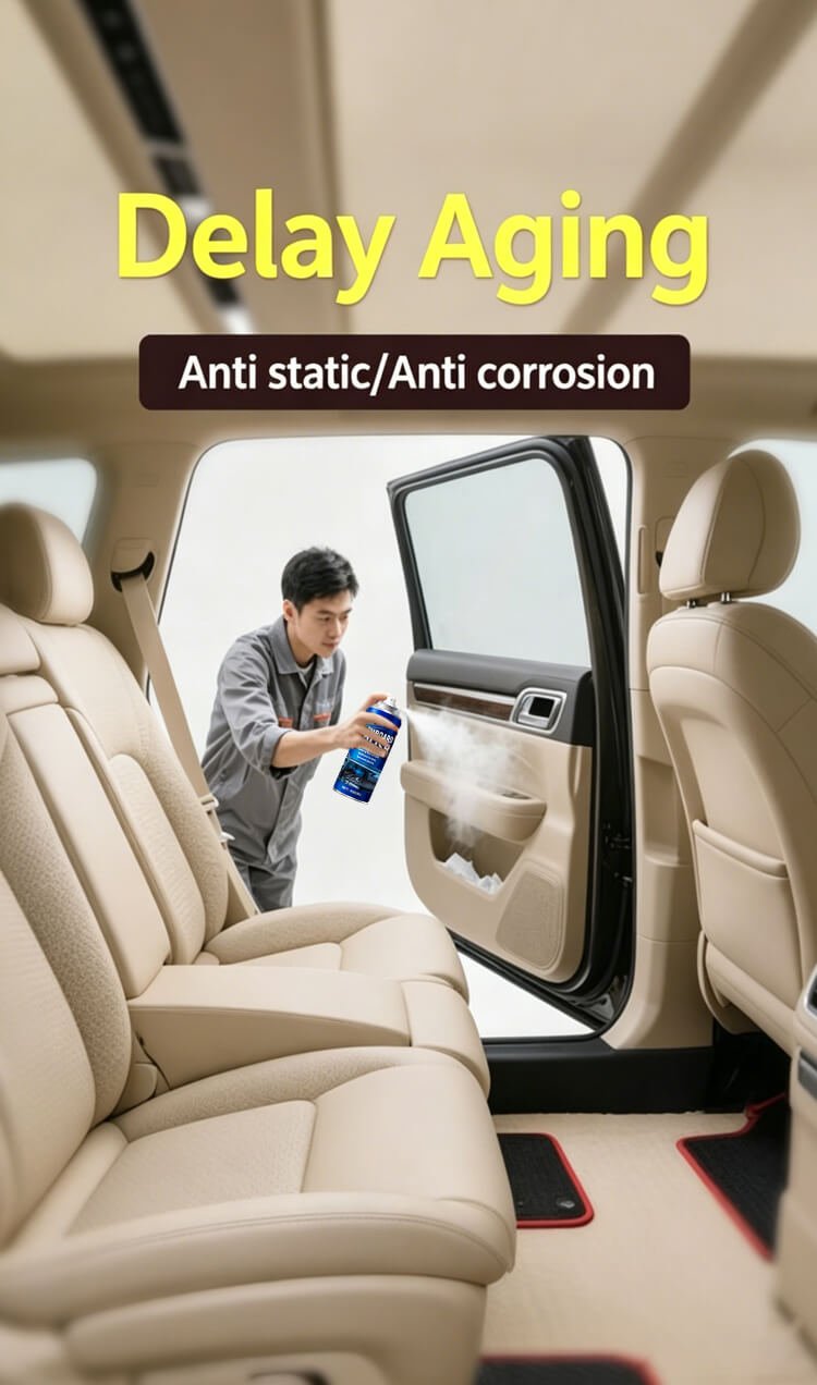 dsc seven dashboard polish spray uv protection static free wax for car leather furniture (4)